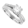 Platinum Solitaire Double Band Diamond Crossover ring