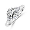 Platinum Three-stone Oval and Trillion ESi2 Diamond Ring
