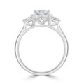 Platinum Three-stone Oval and Trillion ESi2 Diamond Ring