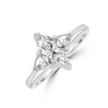Platinum Three-stone DSi1 Marquise and Trillion Diamond Ring
