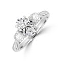 Platinum Oval FSi2 Diamond and Brilliant Three-stone ring
