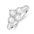 Platinum 2×2 Diamond Cluster ring