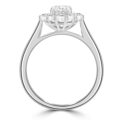 Platinum Oval ESi1 Diamond Daisy Cluster ring