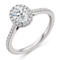 Platinum Oval GSi1 Diamond Halo ring