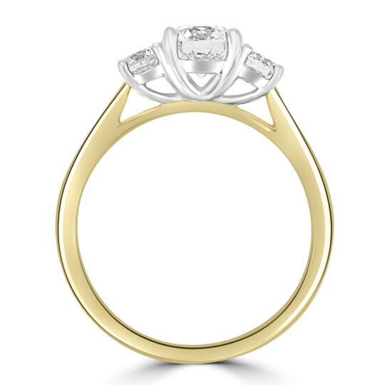 18ct Gold and Platinum 3-stone FSi1 Diamond ring