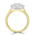 18ct Gold and Platinuim 3-stone Emerald cut EVS2 Diamond ring