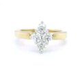 18ct Gold 4-Stone 2×2 Diamond Cluster Ring
