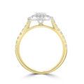 18ct Gold Emerald cut Diamond Double Halo Ring