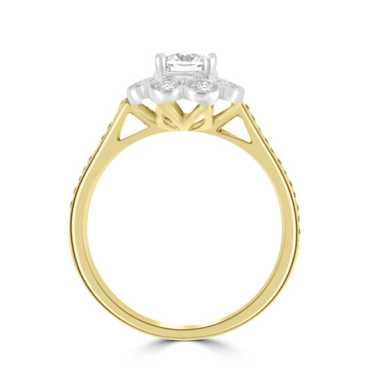 18ct Gold 9-stone 1.20ct Diamond Daisy Cluster Ring
