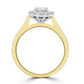 18ct Gold and Platinum Oval GI1 Diamond Cluster ring