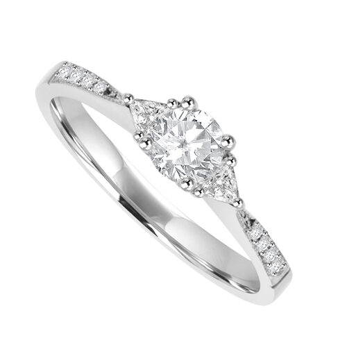 18ct White Gold 3 Stone Diamond Engagment Ring