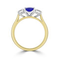 18ct Gold Three-stone 1.45ct Sapphire & Diamond Ring