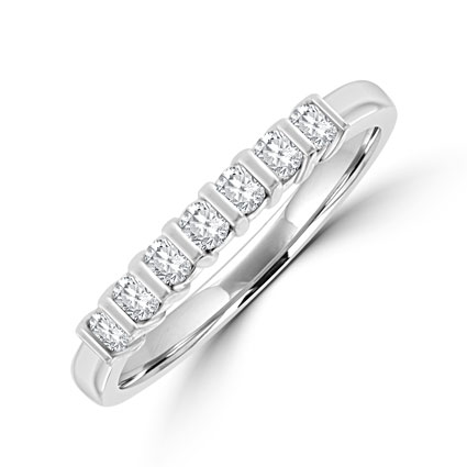 Platinum 7-stone Diamond Bar set Eternity Ring