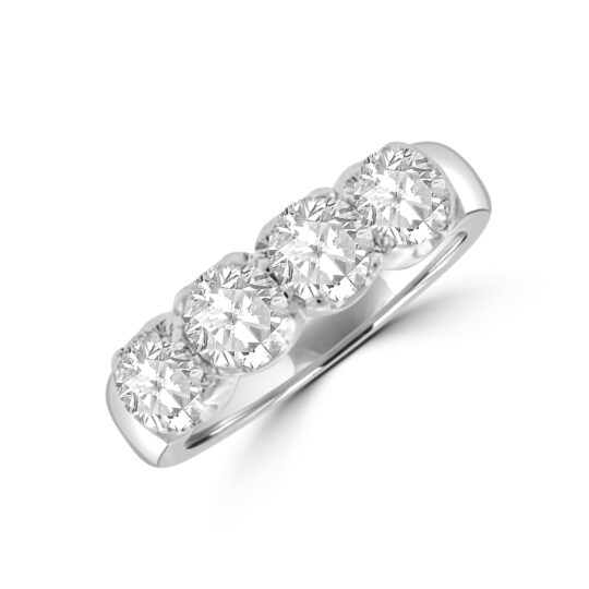 Platinum Diamond Loop Claw set Eternity ring