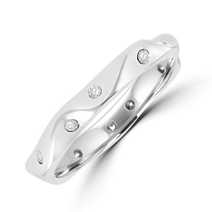 Platinum Diamond Shaped Band Ring