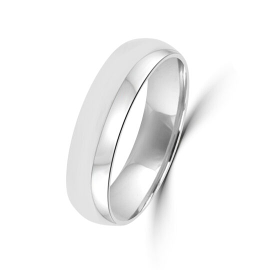 18ct White Gold 5mm Plain Wedding Ring