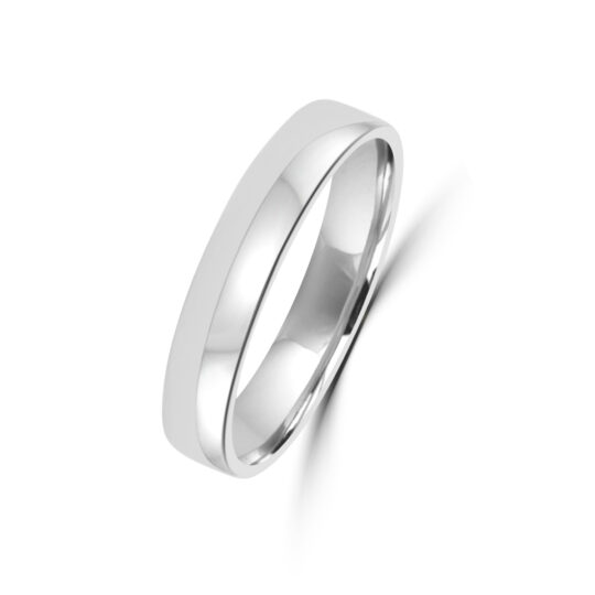 18ct White Gold Plain 4mm Wedding Ring