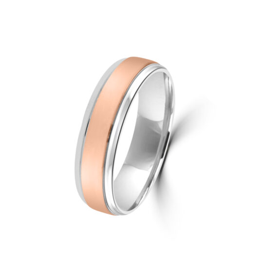 9ct Rose / Palladium 950 6mm Wedding Ring