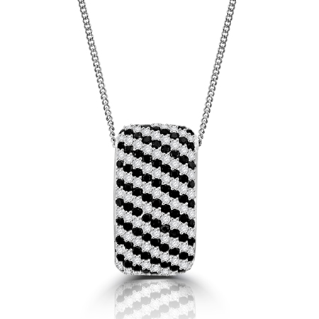 18ct White Gold Black & White Diamond Pendant