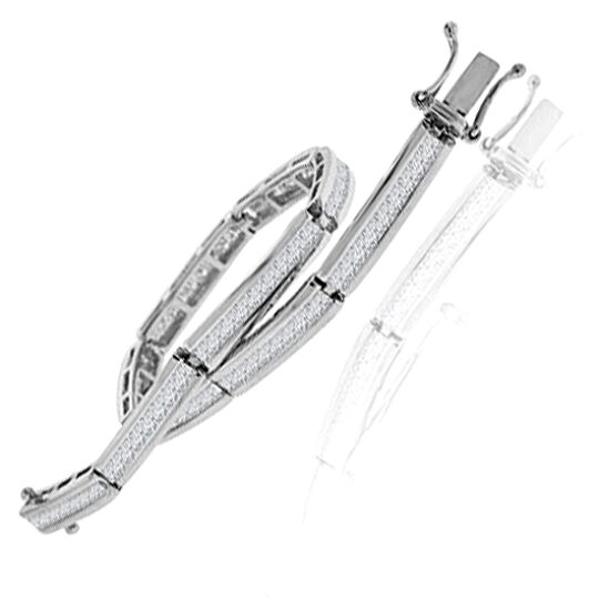 18ct White Gold Princess cut Diamond Bracelet