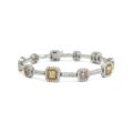 18ct White Gold Pink and Yellow Diamond Bracelet