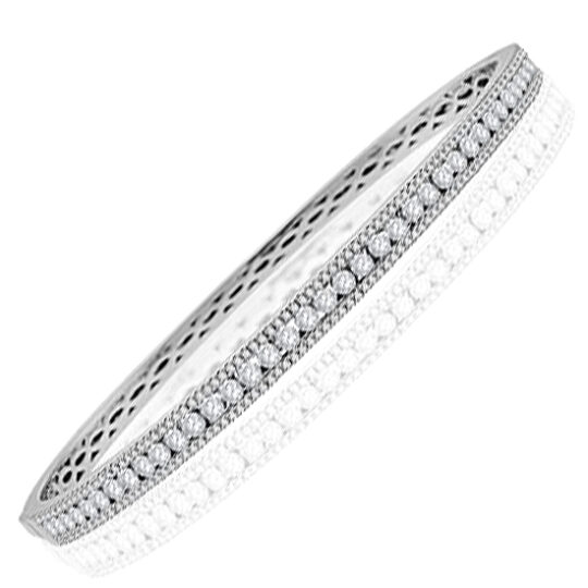 18ct White Gold 3-row Diamond Bangle