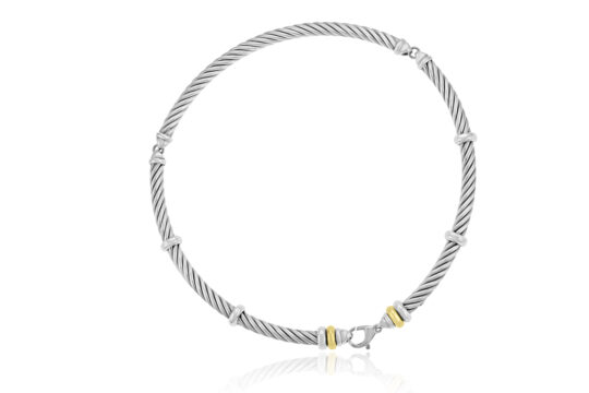 Sterling Silver & 18ct Yellow Gold Gemoro Collar
