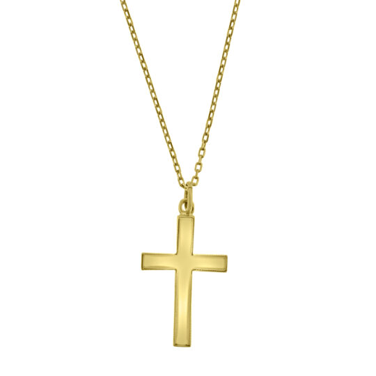 9ct Gold Millegrain Cross Pendant
