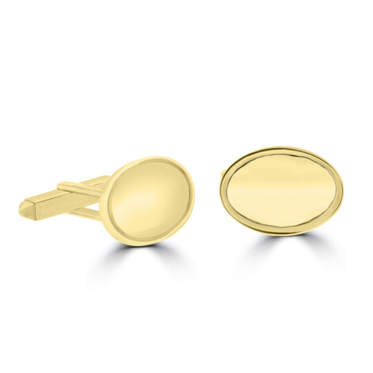 9ct Gold Oval Lined Cufflinks