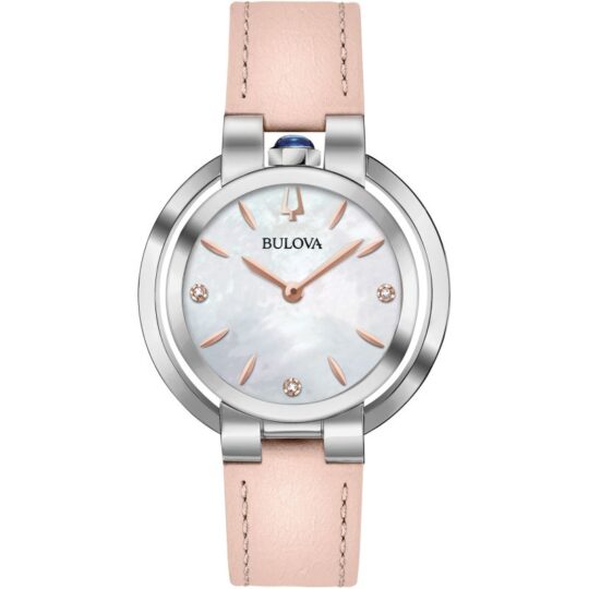 Bulova Ladies Rubaiyat Diamond Pink Strap Watch