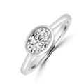 Platinum Oval EVS2 Diamond Rubover Landscape Solitaire ring
