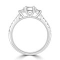 Platinum Emerald cut 3 Stone Ring