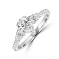 Platinum Three-stone Pear DSi2 Diamond ring