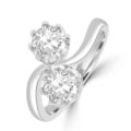 Platinum Two-stone 1.40ct Diamond Twist ring