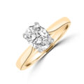 18ct Gold Platinum Solitaire Oval GSi1 Diamond ring