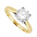 18ct Gold Platinum Solitaire GVS2 Diamond ring