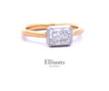 18ct Gold Platinum Radiant Diamond Signature Solitaire ring