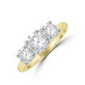 18ct Gold and Platinum Three-stone DSi2 Diamond ring