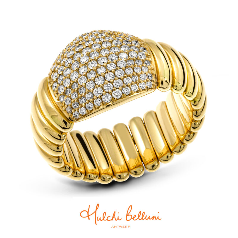 18ct Gold Diamond Tresore Stretch Ring