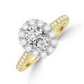 18ct Gold Platinum Oval GVS2 Diamond Cluster ring