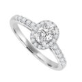 18ct White Gold Oval Diamond Halo ring