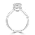 Platinum Lab-Grown EVS1 Diamond Solitaire Hidden Halo ring