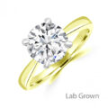 18ct Gold Platinum Solitaire Lab Grown 2.00ct Diamond ring