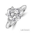 Platinum Oval and Pear Lab Grown Diamond ring