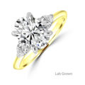 18ct Gold Platinum Oval and Pear Lab Grown Diamond ring
