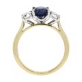 18ct Gold Oval 1.70ct Sapphire and Diamond Trilogy ring