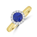 18ct Gold Sapphire and Diamond Halo ring
