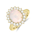 9ct Gold Opal and Diamond Cluster ring