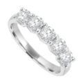 Platinum 5 Stone 1.00ct Diamond V-claw Eternity ring