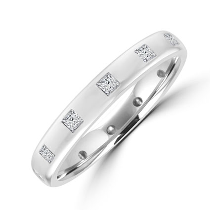 Platinum 12-stone Princess cut Diamond Wedding Ring